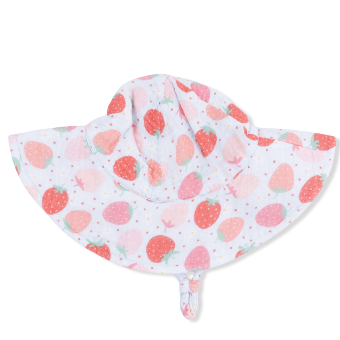 Strawberry Bliss Wide Brim Sun Hat