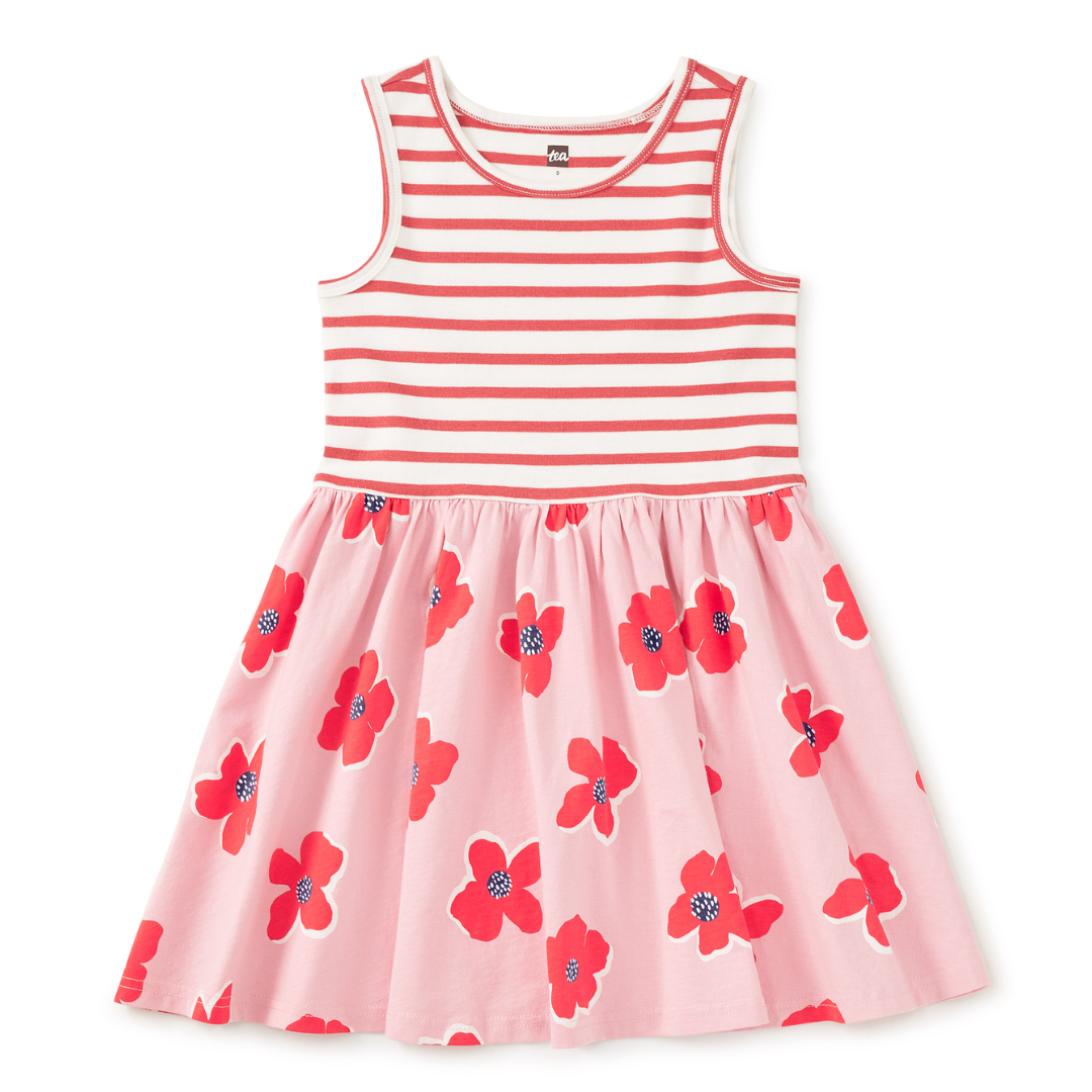 Rock Floral Print Mix Tank Skirted Dress