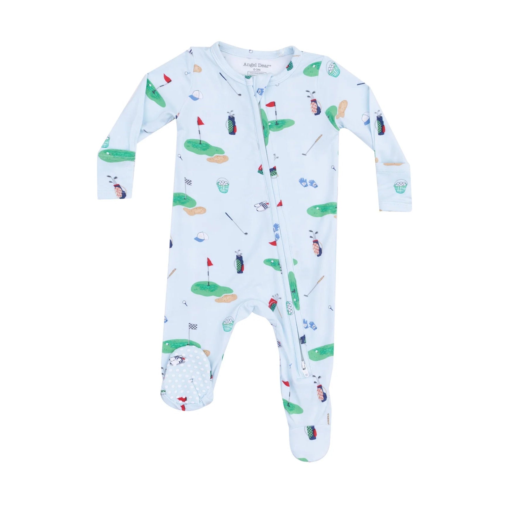 Blue Golf Things Zipper Footie