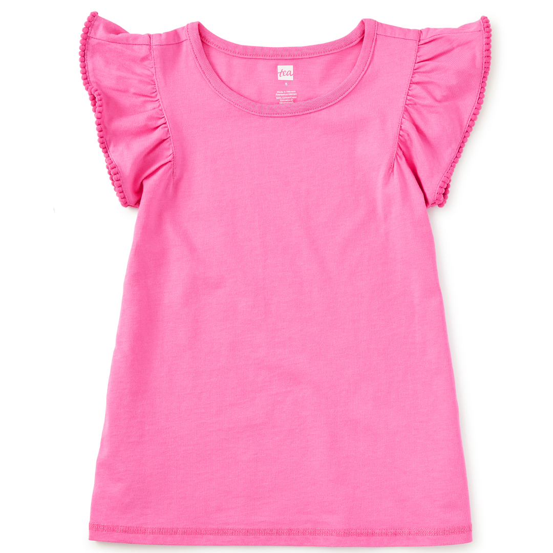 Carousel Pink Pom-Pom Flutter Top