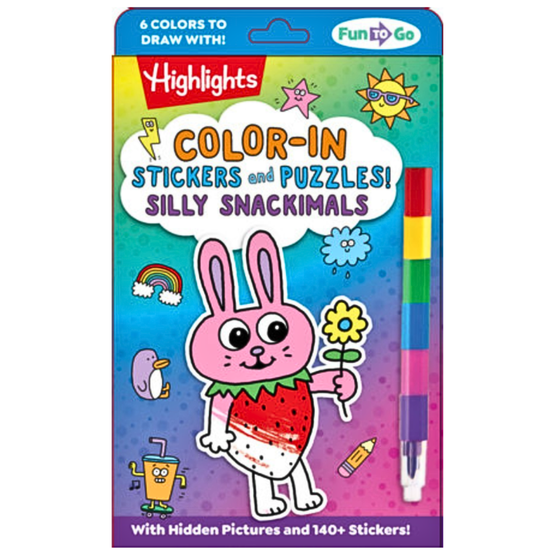 Color In Sticker and Puzzle Silly Snackimals