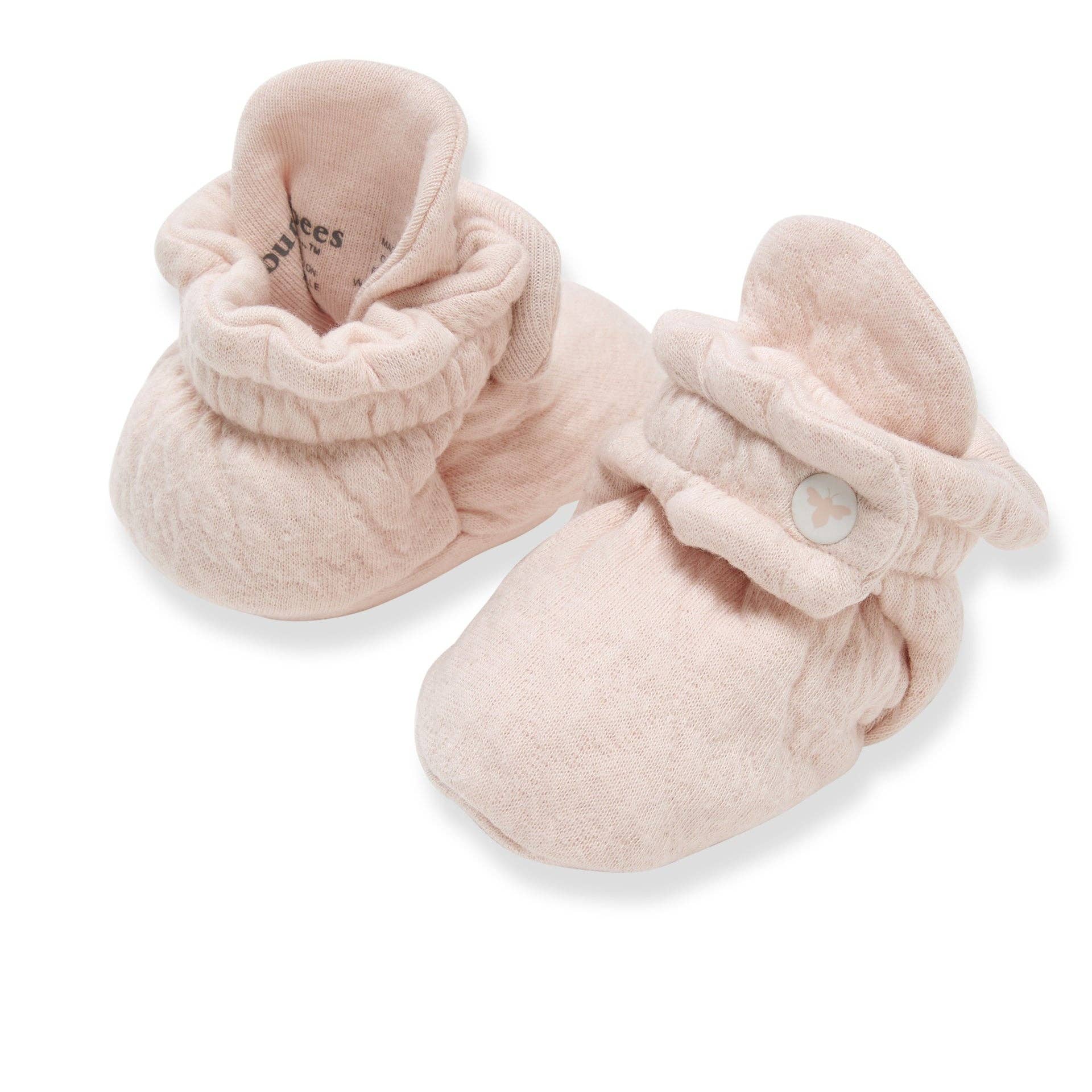 Organic Cotton Quilted Bee Baby Booties - Ranunculus