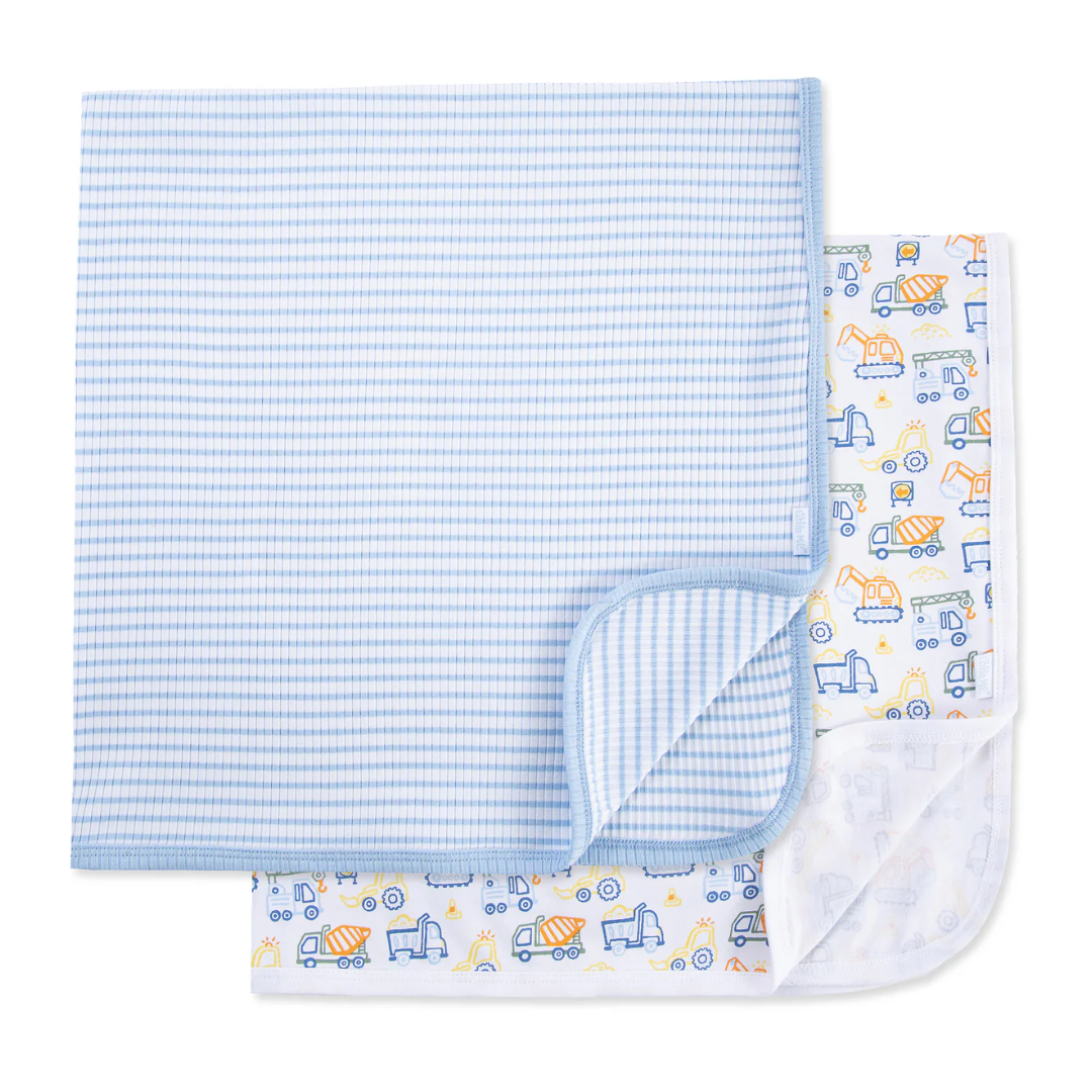 Blue Trucks 2 Pack Receiving Blankets