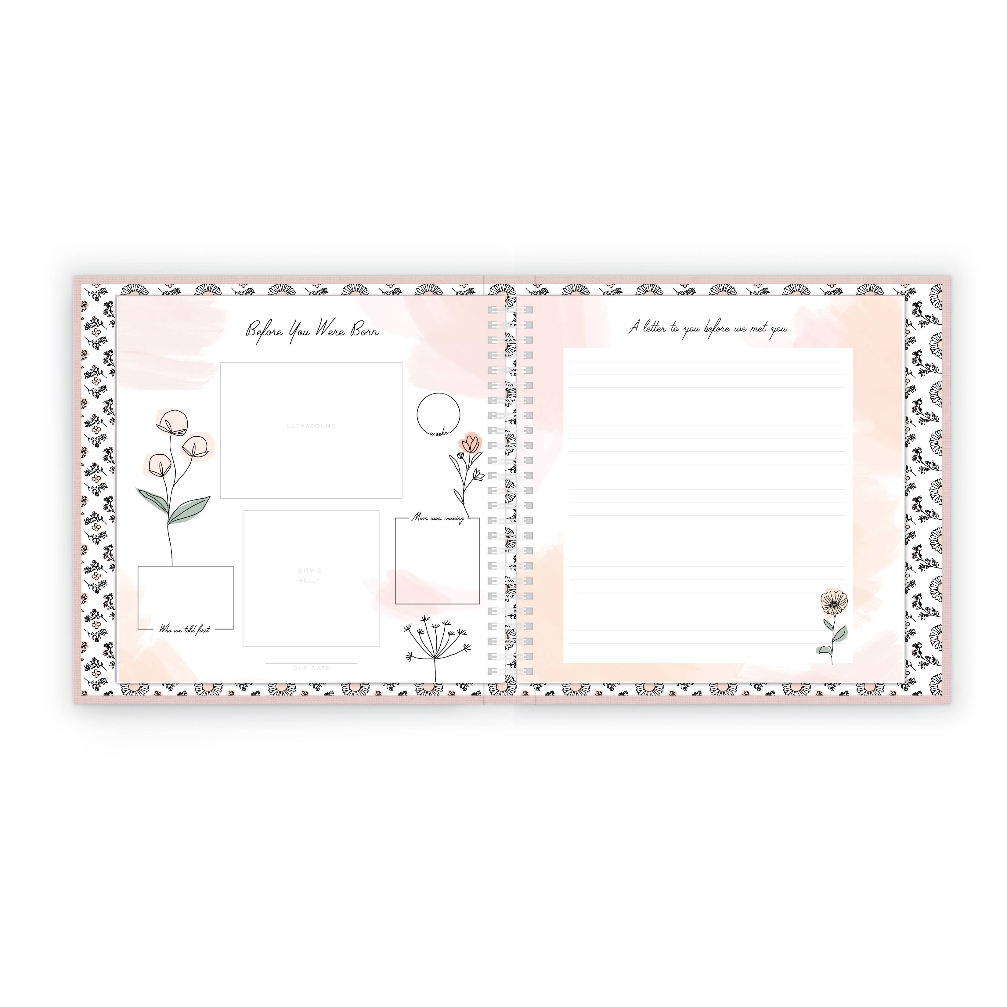 Baby Memory Book - Wildflower Meadow First Year Keepsake | Lucy Darling