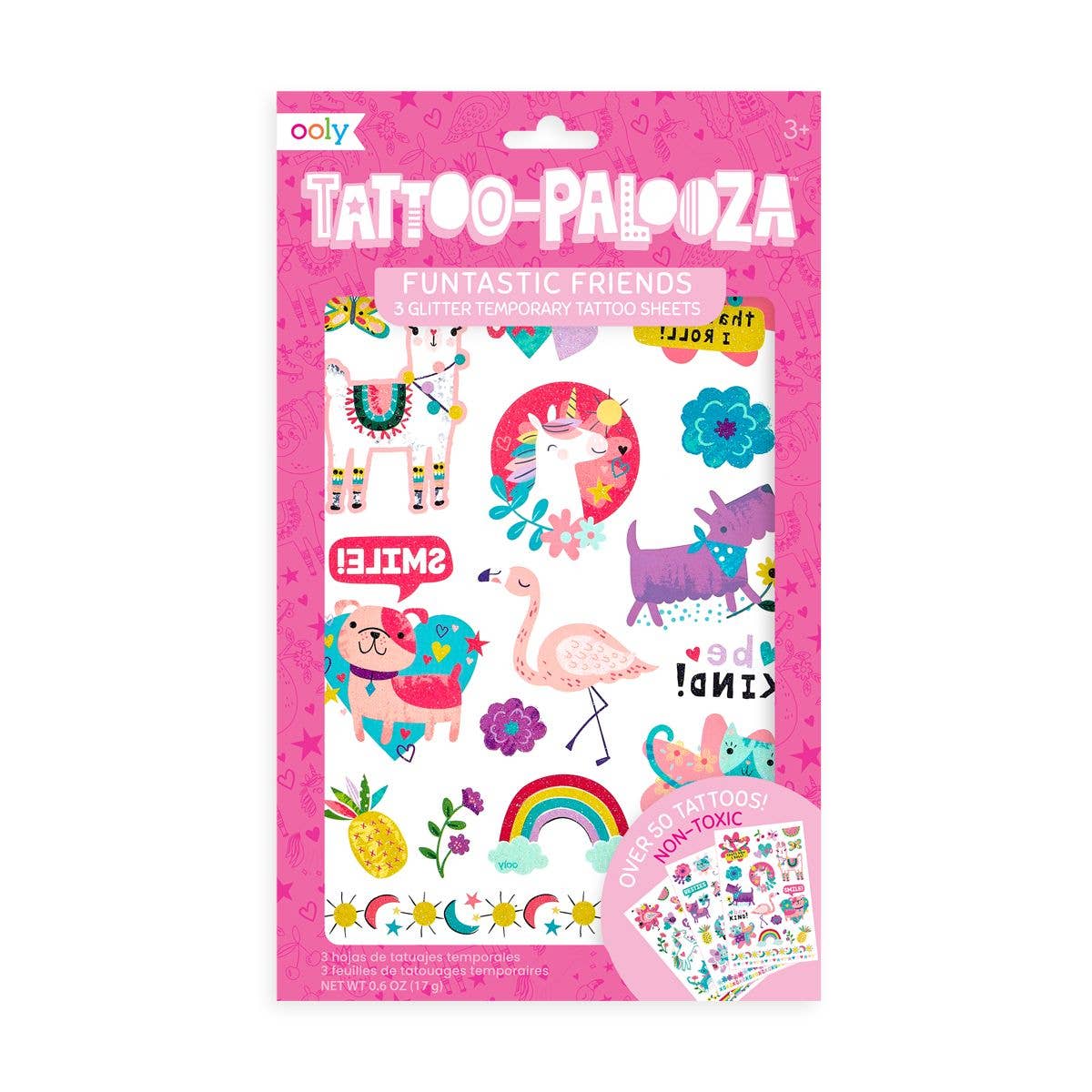 Temporary Tattoos for Kids - Glitter Friends 50+ Pack | OOLY