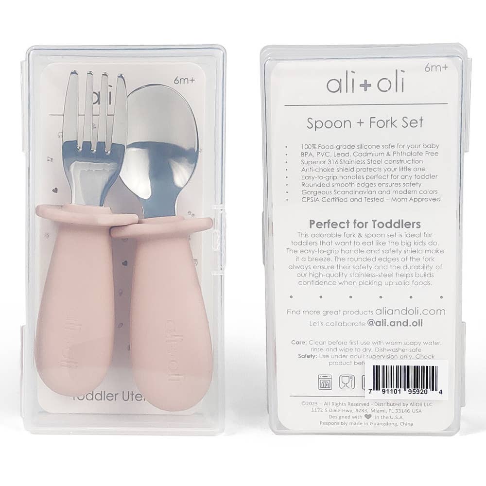 Pink Spoon & Fork Learning Set