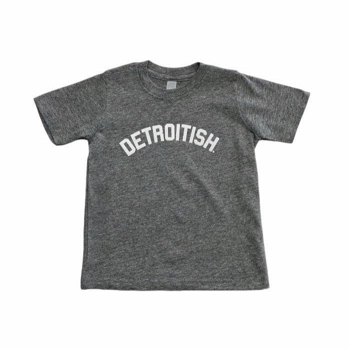 Gray t-shirt with 'DETROITISH' text on a white background