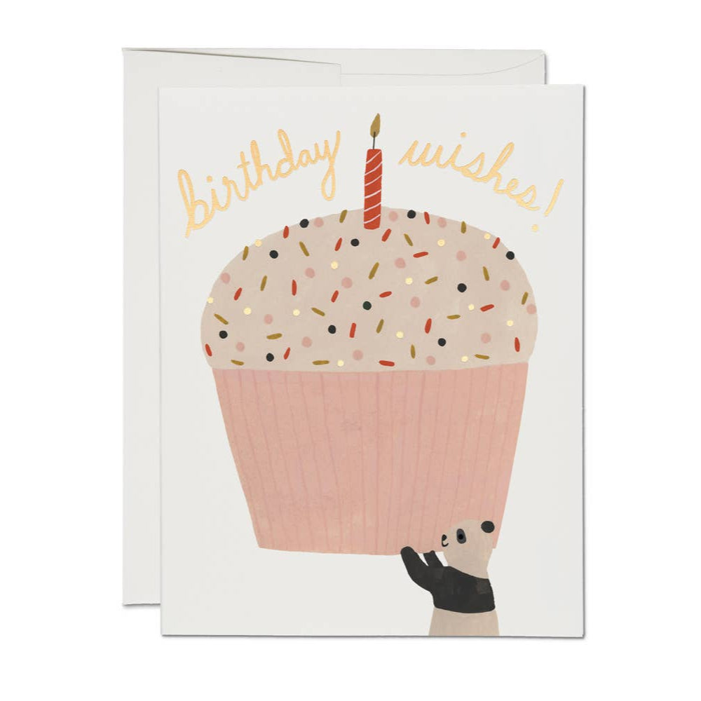 Panda Cupcake birthday greeting card