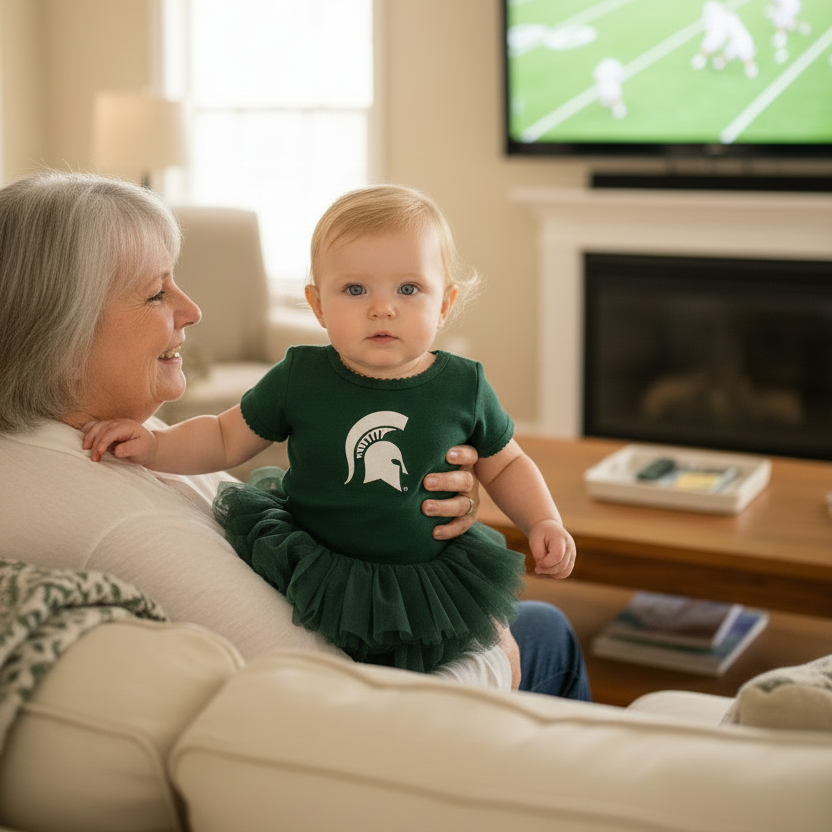 Michigan Spartan Infant Tutu Bodysuit