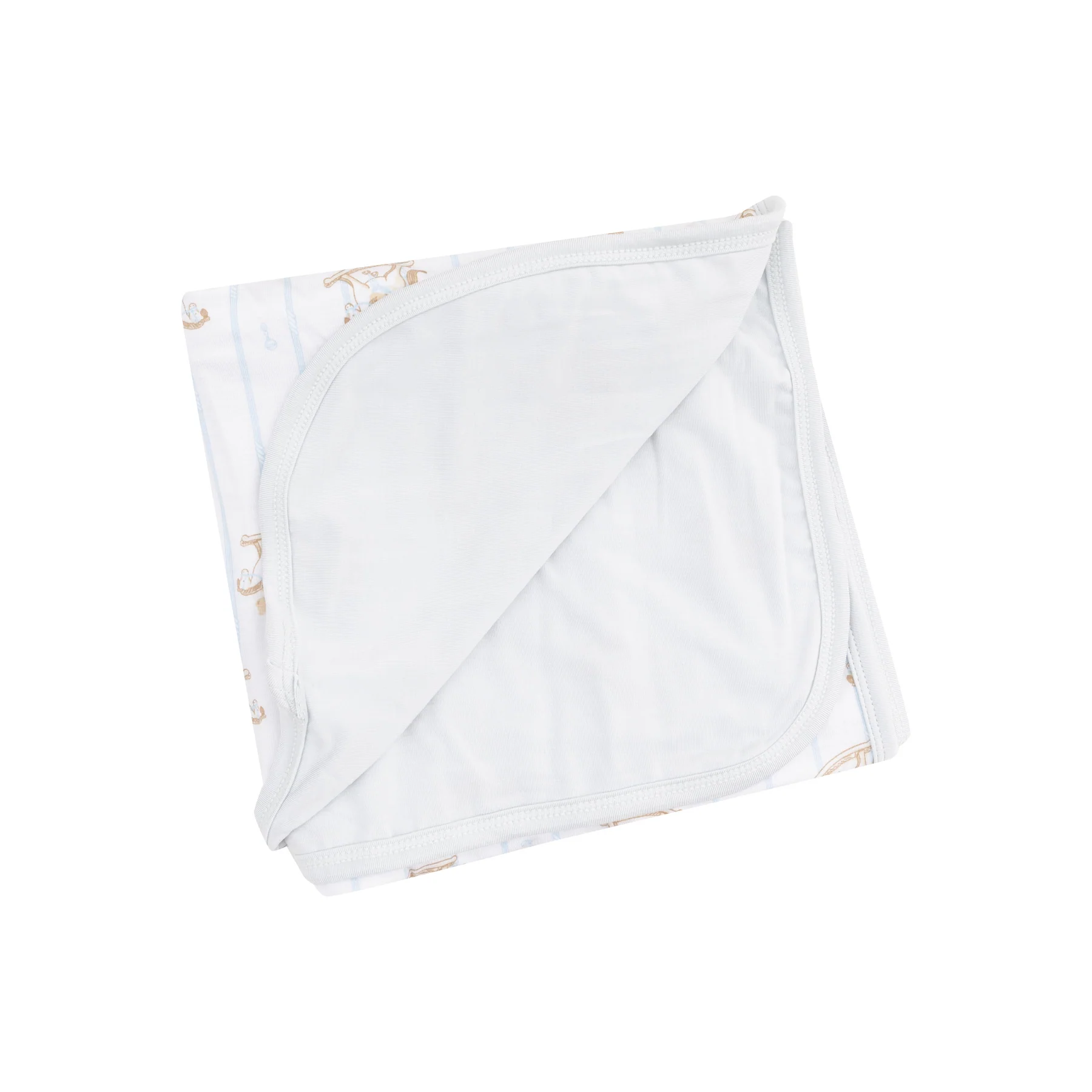 Blue Vintage Rocking Horse Blanket