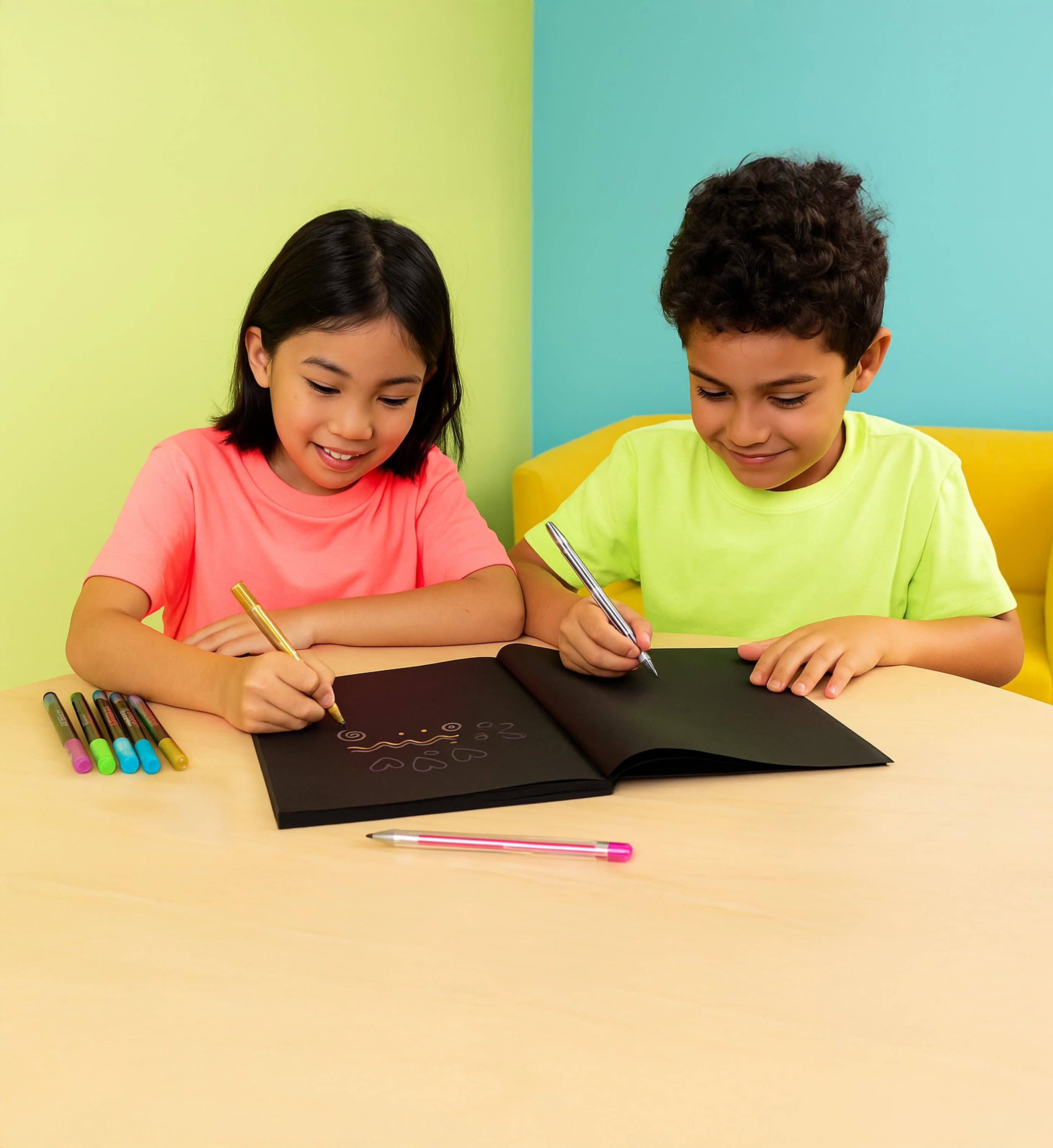 DIY Sketchbook Kit for Kids - Metallic Pens & Markers Art Set | OOLY