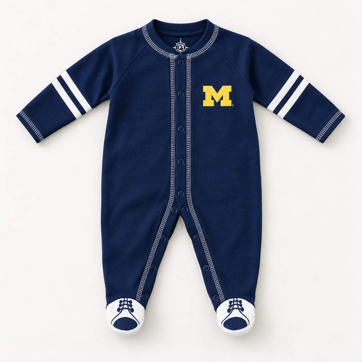 Michigan Wolverines Sports Shoe Footed Romper