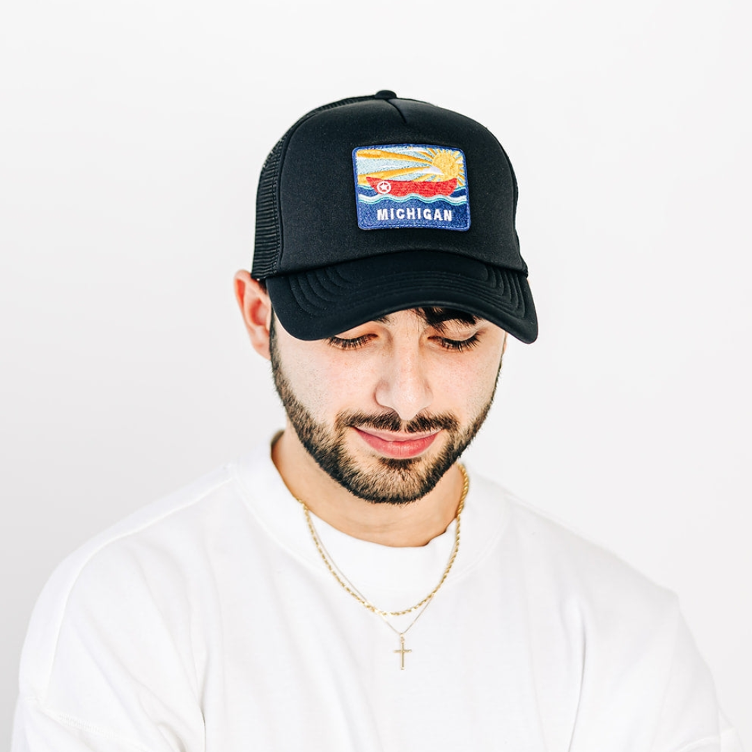 Michigan Postcard Trucker Hat