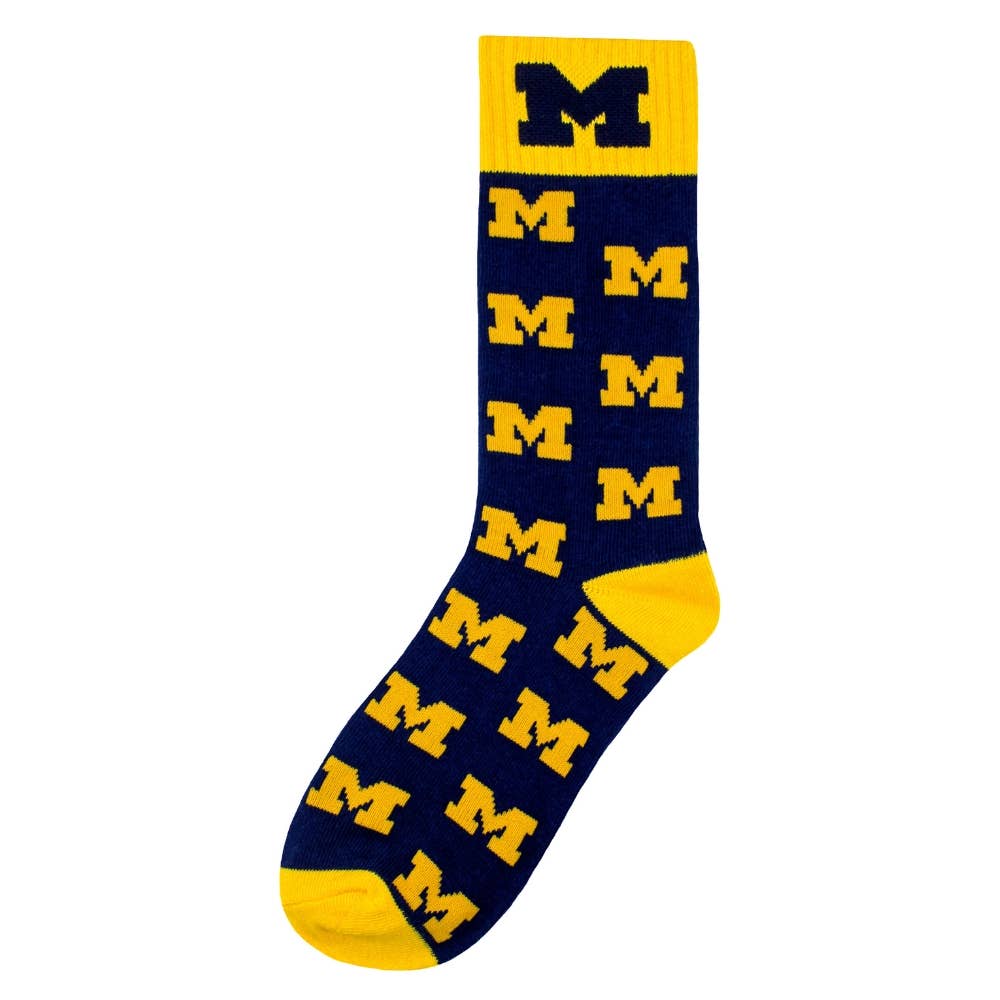 Michigan Wolverines Repeating Crew Socks