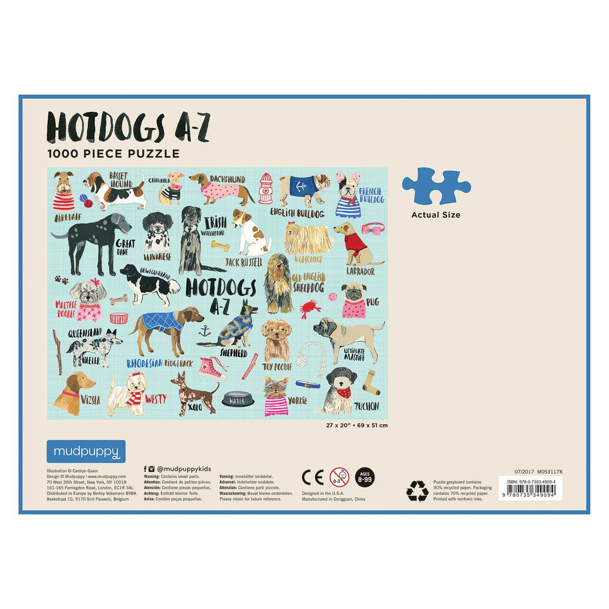 Hot Dogs A-Z 1000 Piece Family Puzzle