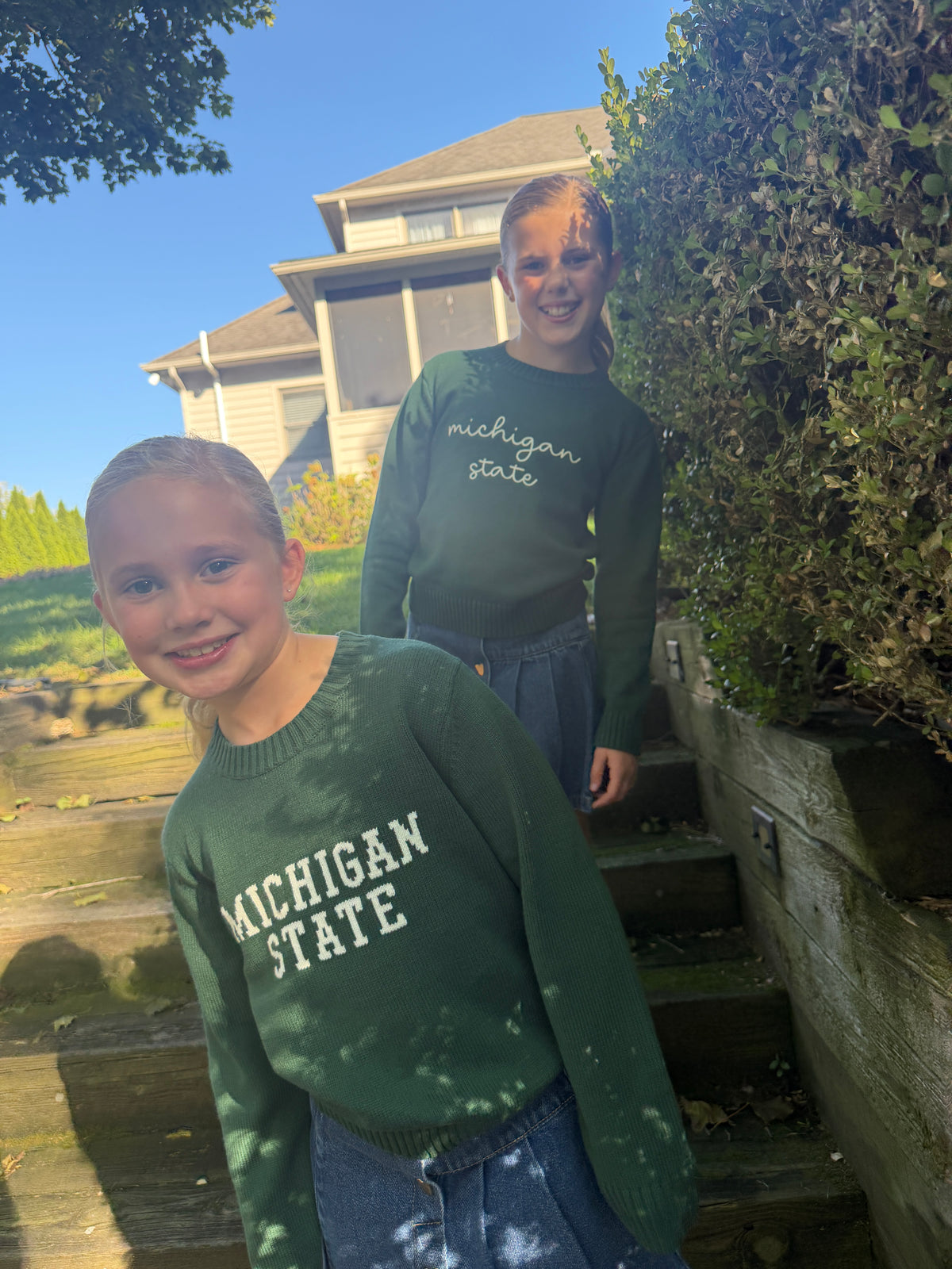 Kids Michigan State Block Letters Knit Sweater