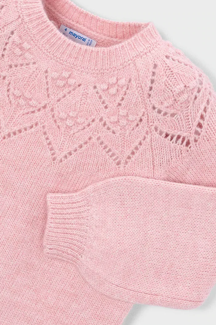 Pastel Pink Open Knit Sweater