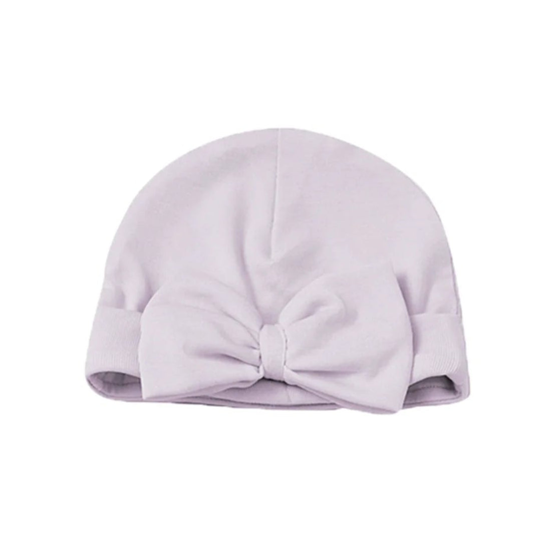 Soft Meadow Solid Knotted Bow Ribbed Trim Hat