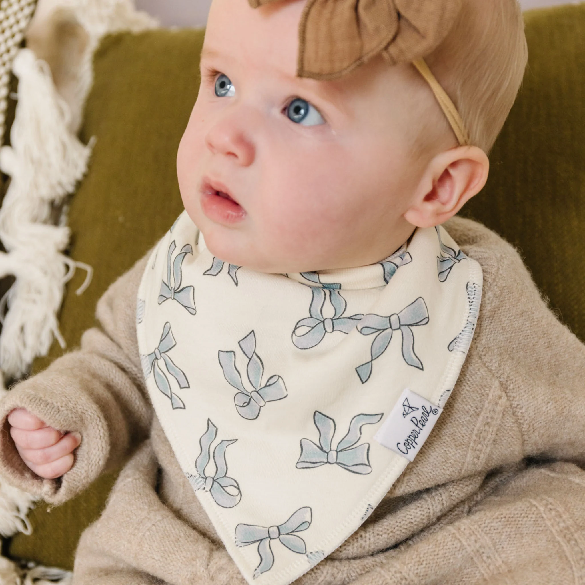Gemma in Tan Bandana Bib Set 4-pack