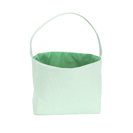 Green Seersucker Easter Basket