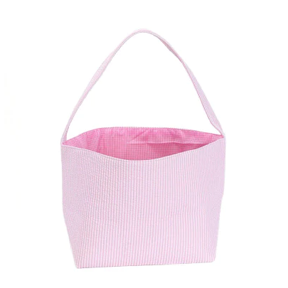 Pink Seersucker Easter Basket