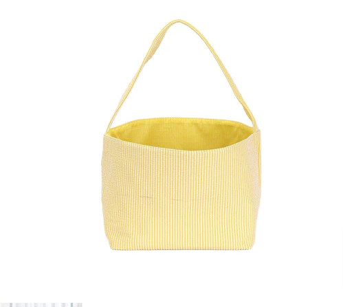 Yellow Seersucker Easter Basket