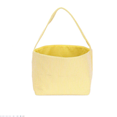 Yellow Seersucker Easter Basket