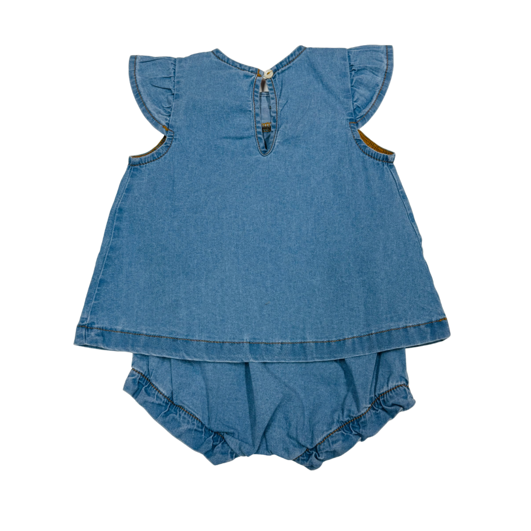 Chambray Bodysuit and Bloomer Set