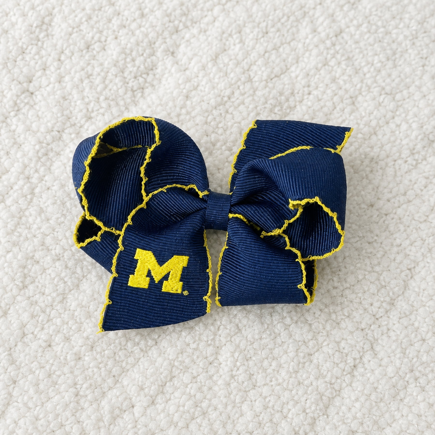 Michigan Embroidered Grosgrain Bow