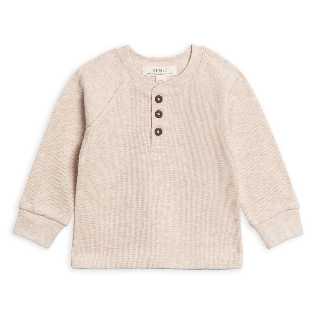 Jones Waffle Knit Henley Raglan Shirt