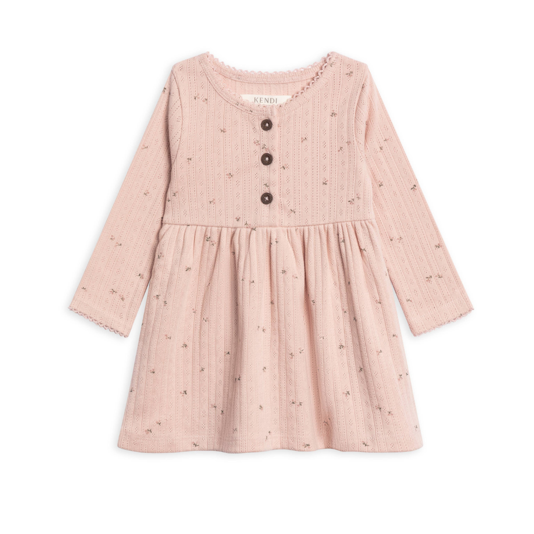 Bryn Brushed Back Pointelle Henley Dress
