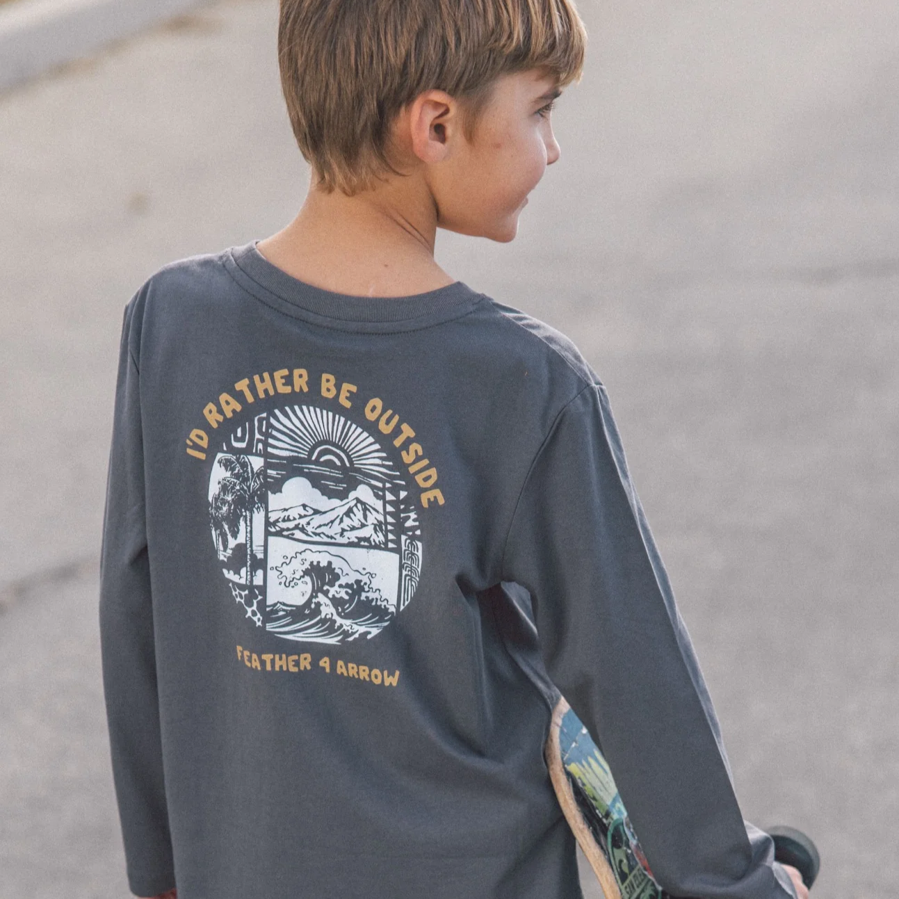 Charcoal Outside Long Sleeve Tee