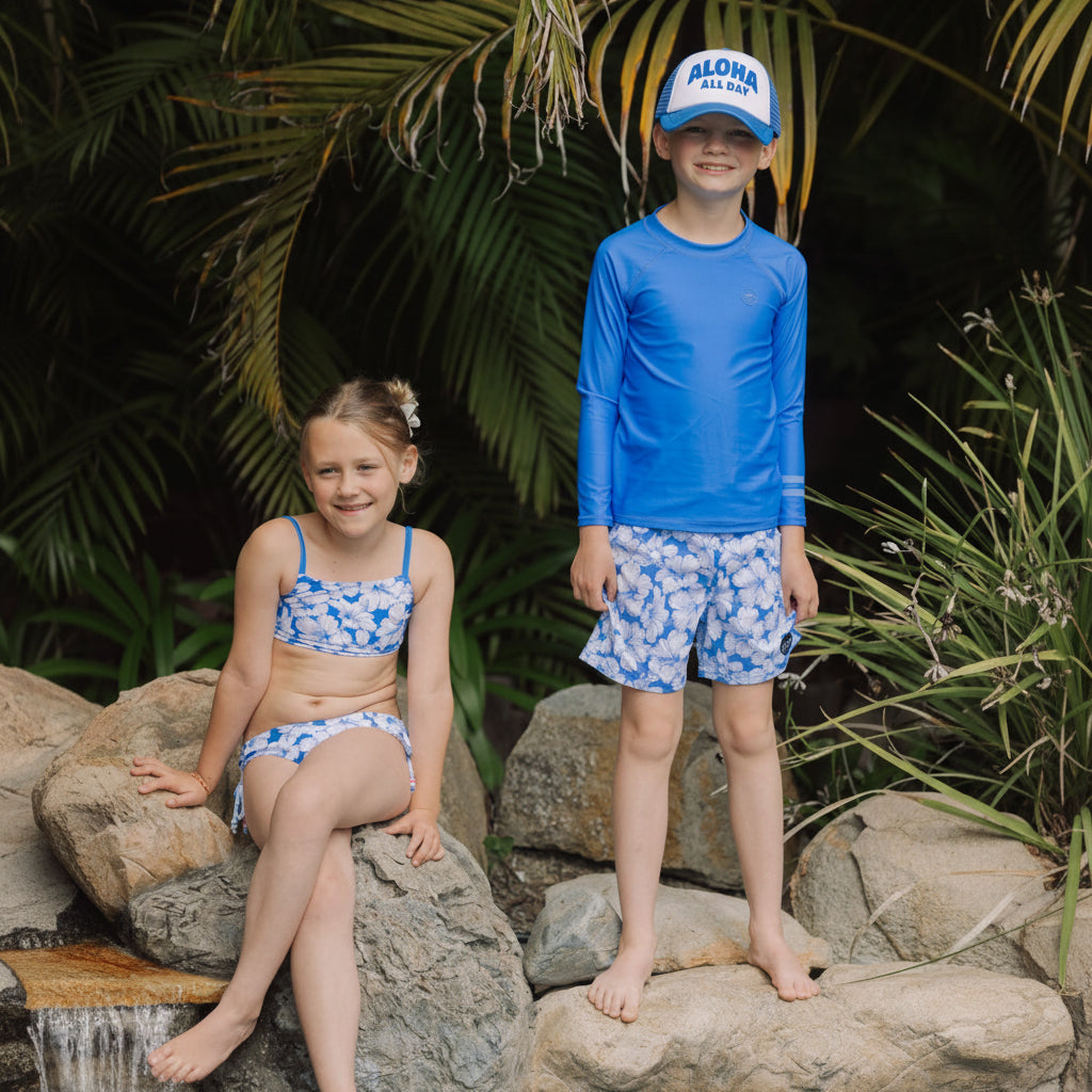 Marina Blue LS Swim Rash guard