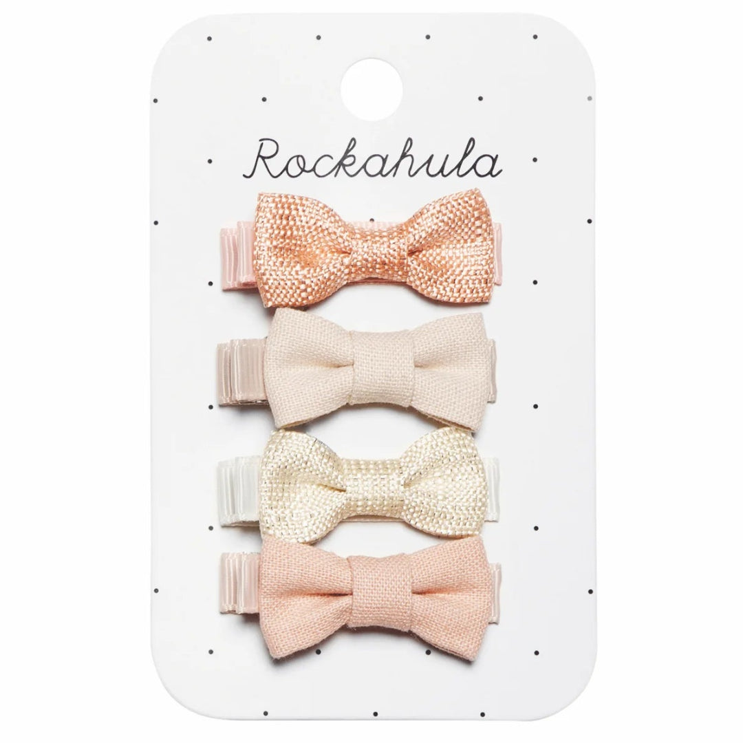 Linen Mini Bow Clips