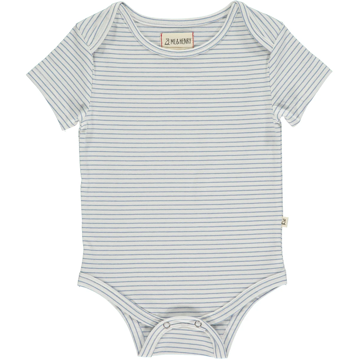 Striped Cotton Short Sleeve Onesie