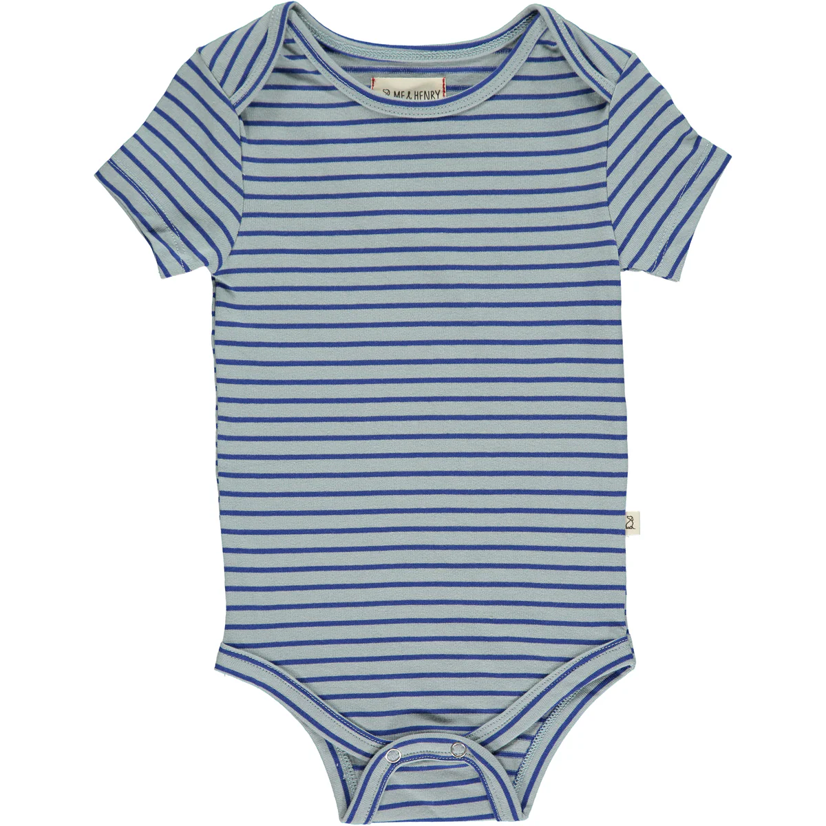 Striped Cotton Short Sleeve Onesie