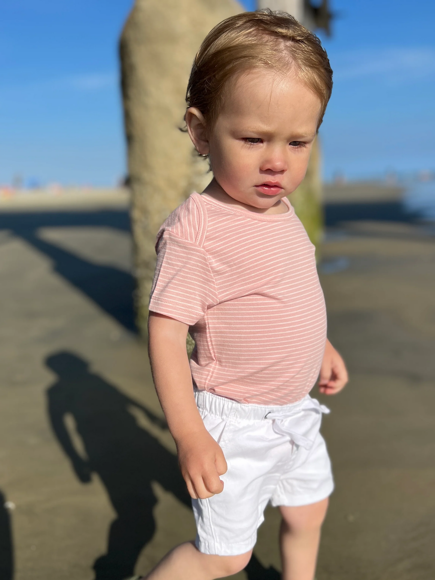 Striped Cotton Short Sleeve Onesie