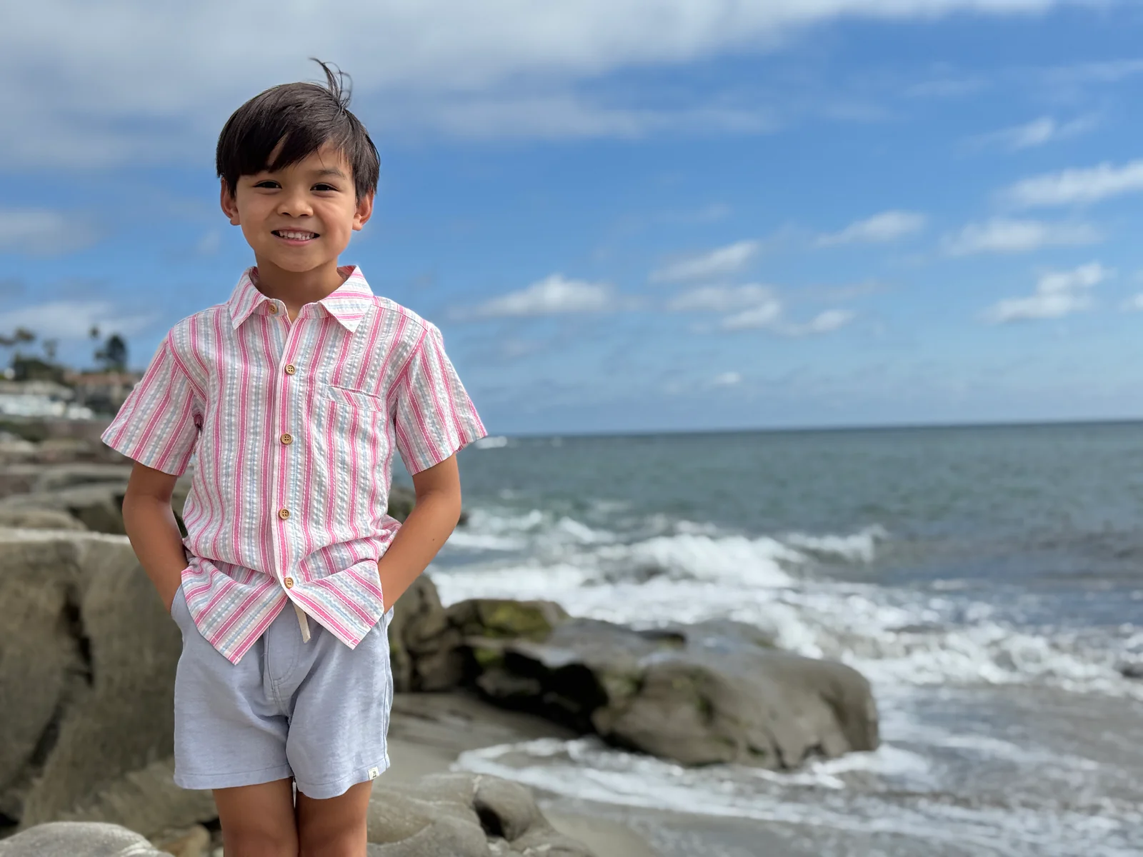 Grey Crew Woven Boy Shorts