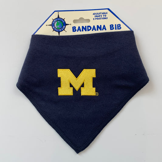 Navy Solid Michigan Bandana Bib