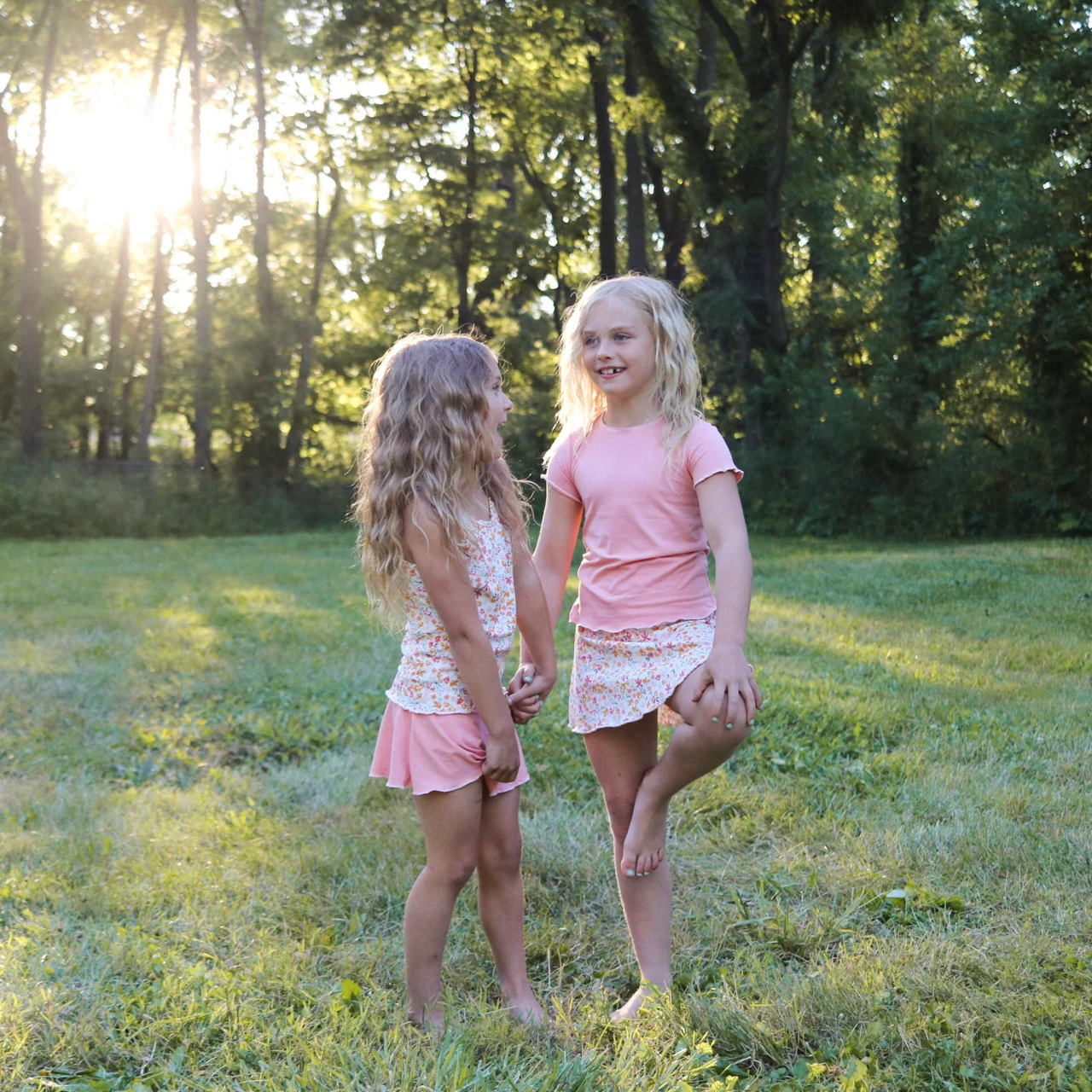 Peach Short Sleeve Lettuce Top