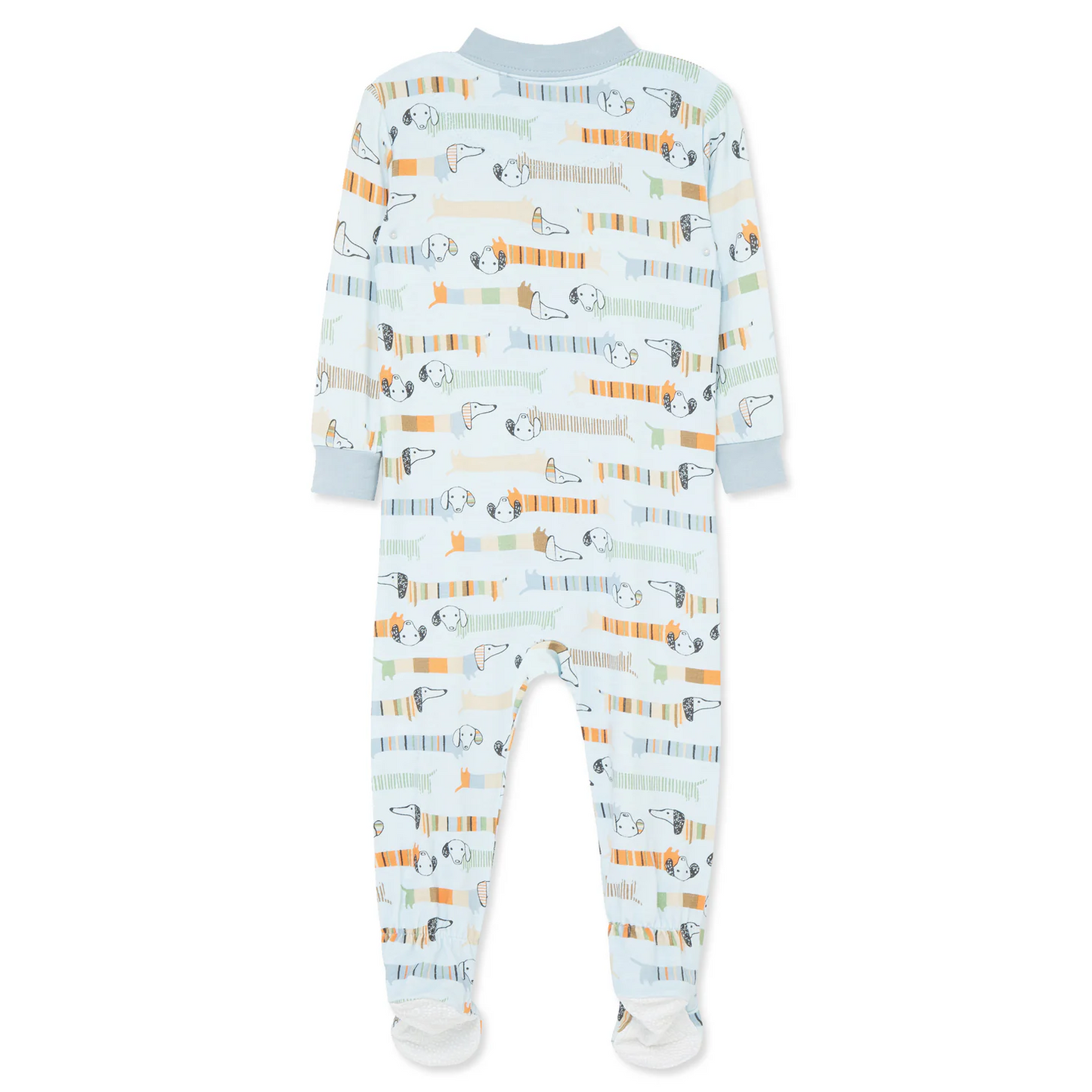 Blue Puppy Zipper Footie