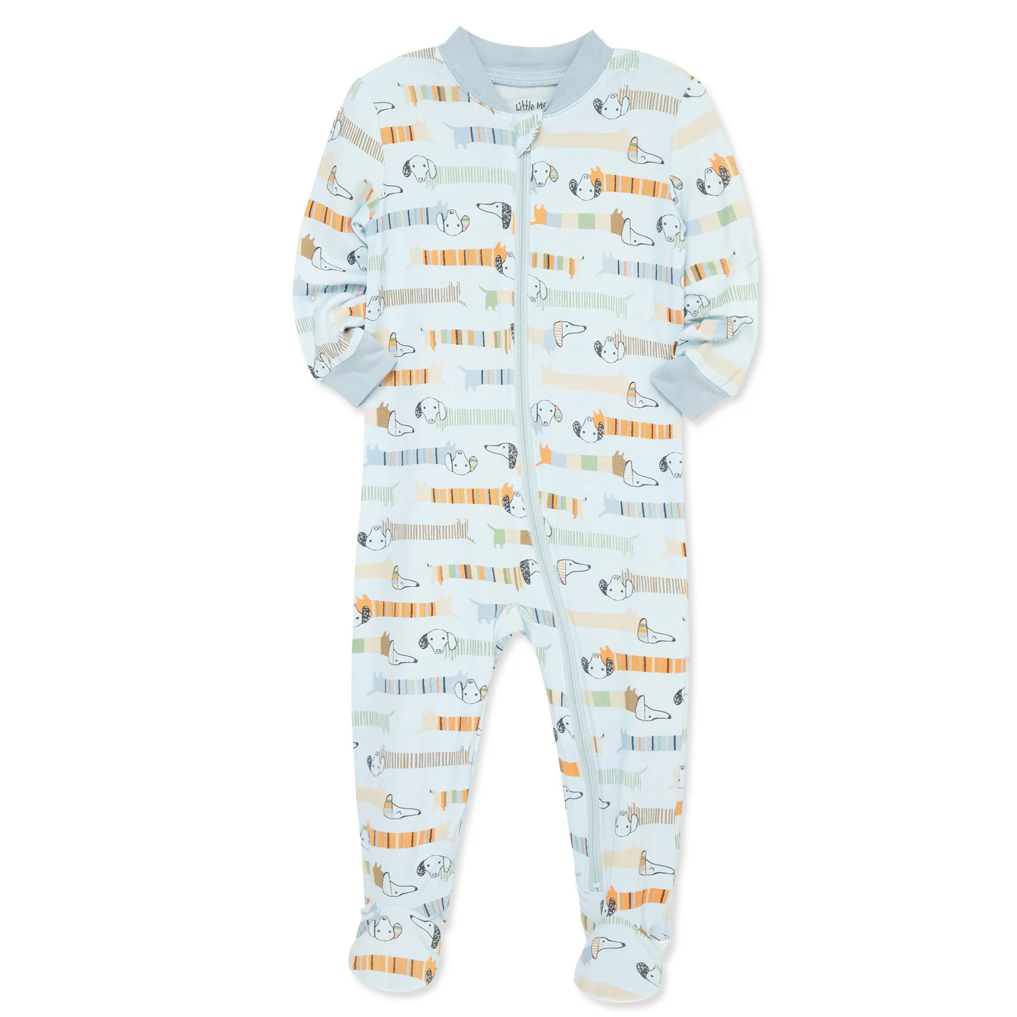 Blue Puppy Zipper Footie