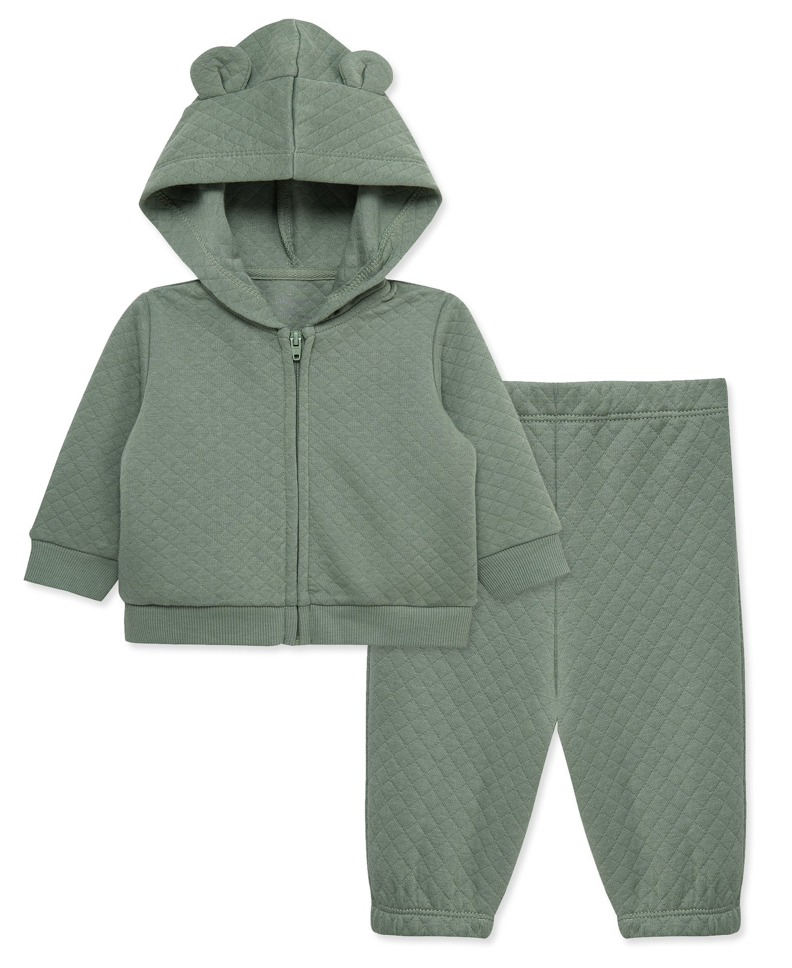 Green Quilted Jacket Set