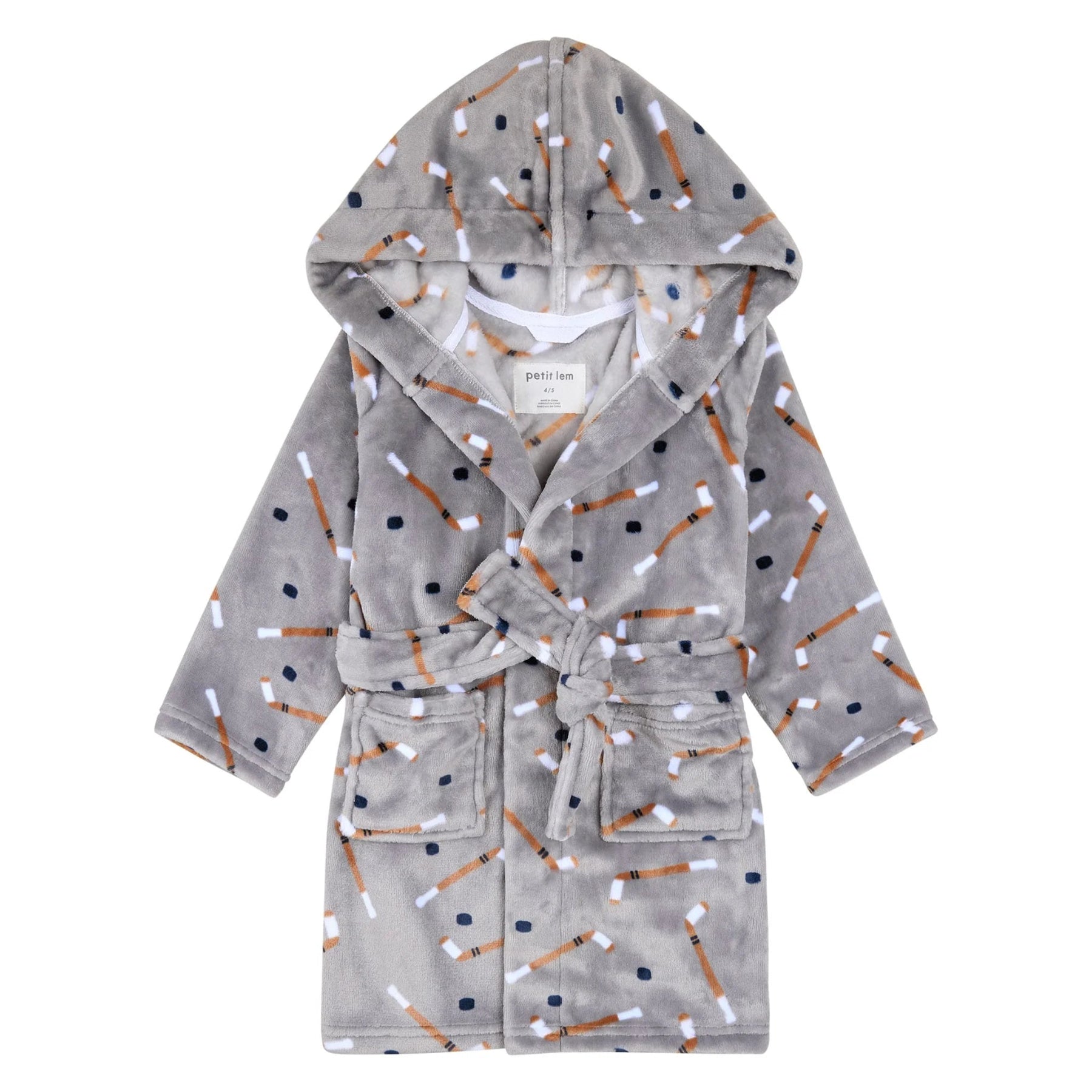 Hockey Print Knit Robe