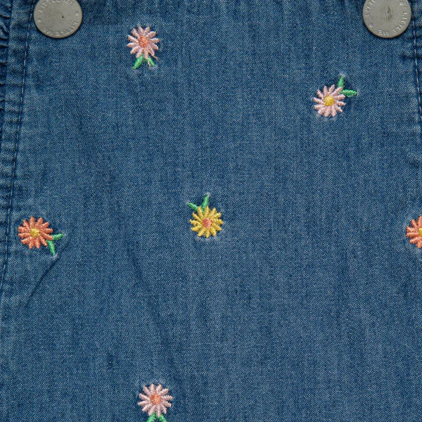 Denim Embroidered Floral Set