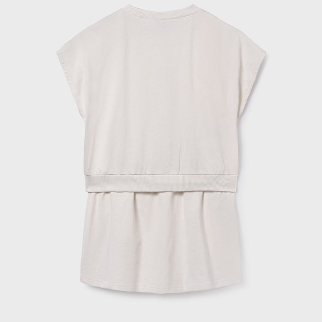 Bone Leopard Piped Skirt Set