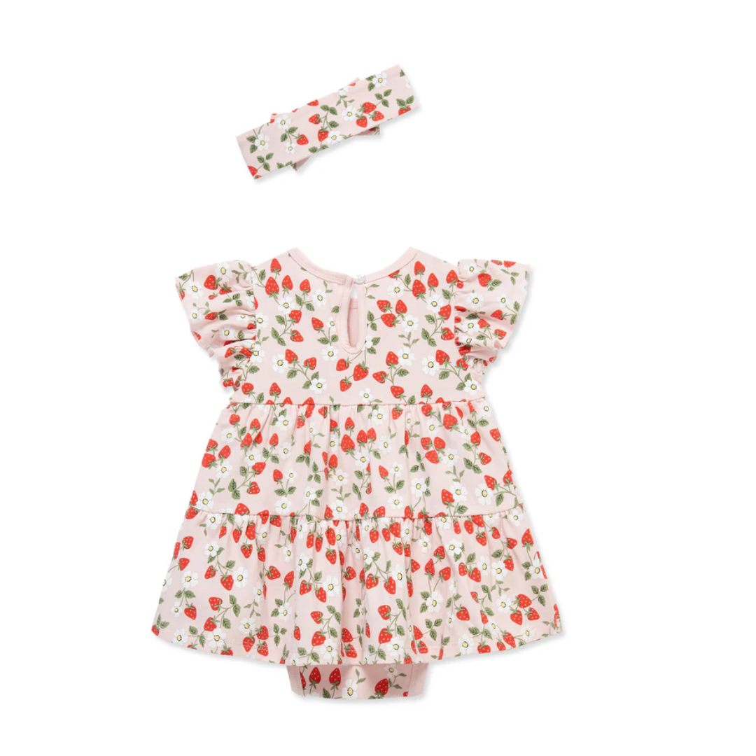 Strawberry Flutter Bodysuit and Bow Set