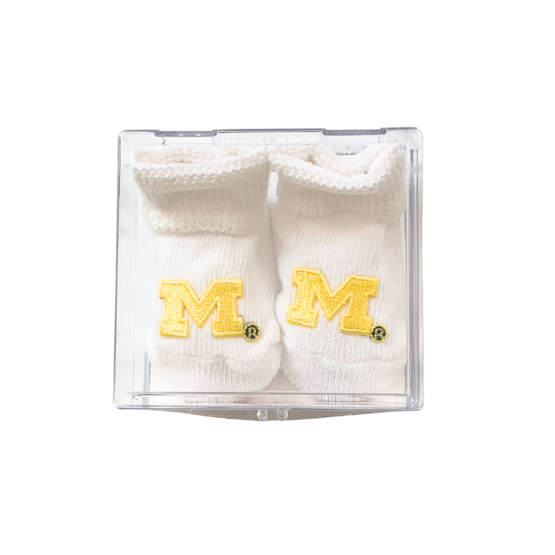 White Michigan Gift Box Bootie