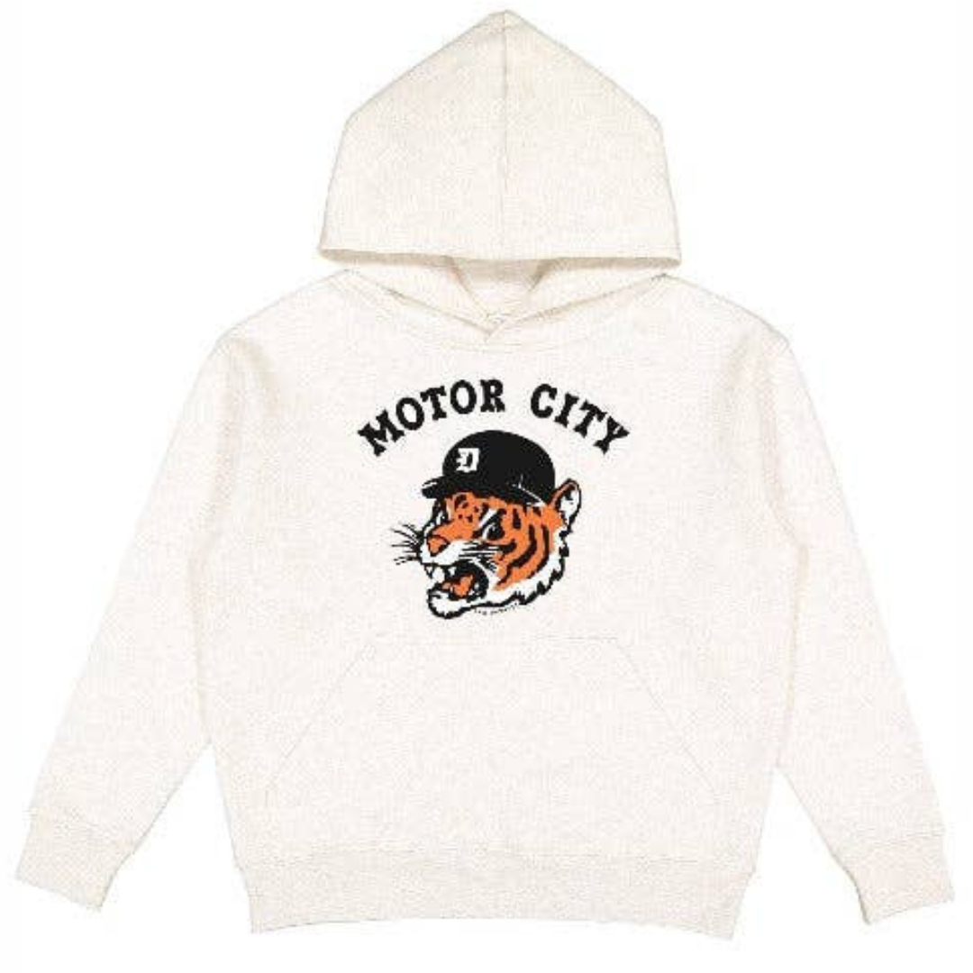 Motor City Kitty Toddler Hoodie - Natural Heather