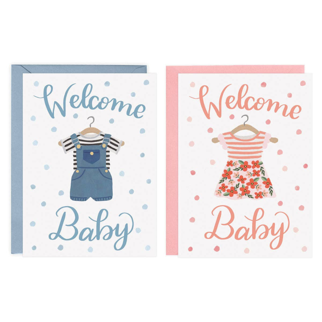 Welcome Baby Card - Boy or Girl | Baby Shower Congratulations Card